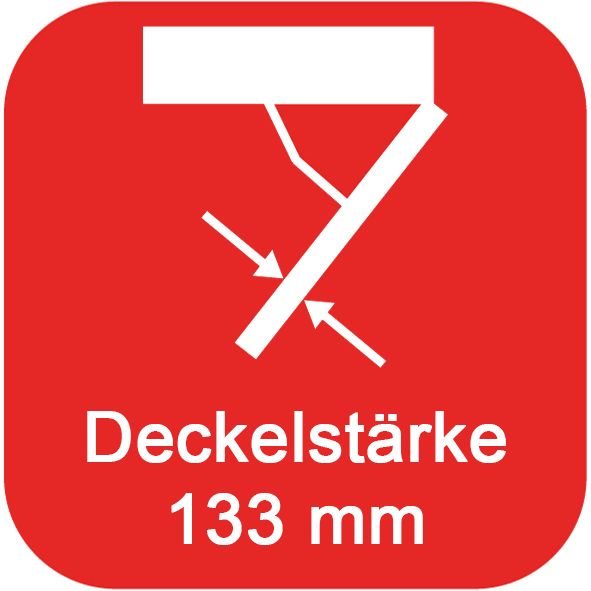 Deckelstärke 133mm