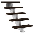 Dolle Außentreppe Gardenstep 80cm breit 5 Stufen Trimax dunkelbraun 92,5-112,5cm Steigungshöhe ohne Geländer