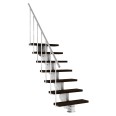 Dolle Außentreppe Gardenstep 80cm breit 7 Stufen Trimax dunkelbraun 129,5-157,5cm Steigungshöhe mit Geländer