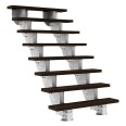 Dolle Außentreppe Gardenstep 120cm breit 8 Stufen Trimax dunkelbraun 148-180cm Steigungshöhe ohne Geländer