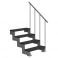 Dolle Außentreppe Gardentop 72-88cm Geschosshöhe mit Trimax anthrazit 100cm breit mit Geländer