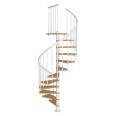 Dolle Spindeltreppe Montreal Buche/weiß 252-282cm Geschosshöhe Ø140cm