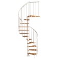 Dolle Spindeltreppe Montreal Eiche/weiß 252-282cm Geschosshöhe Ø120cm
