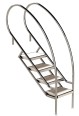 Eichenwald Pooltreppe Modell 08.2 Miami Swing Beckentiefe 1199mm Ausladung 1088mm 4 Edelstahl-Waffelblech-Stufen