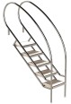 Eichenwald Pooltreppe Modell 08.2 Miami Swing Beckentiefe 1399mm Ausladung 1338mm 5 Edelstahl-Waffelblech-Stufen