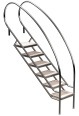 Eichenwald Pooltreppe Modell 08.2 Miami Swing Beckentiefe 1399mm Ausladung 1338mm 6 Edelstahl-Waffelblech-Stufen