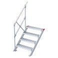 Euroline 510 Treppe 45° 600mm Stufenbreite 4 Stufen Alu gerieft
