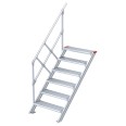 Euroline 510 Treppe 45° 600mm Stufenbreite 6 Stufen Alu gerieft