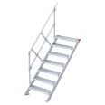 Euroline 510 Treppe 45° 600mm Stufenbreite 7 Stufen Alu gerieft