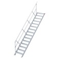 Euroline 510 Treppe 45° 600mm Stufenbreite 15 Stufen Alu gerieft