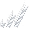 Euroline 510 Treppe 45° 600mm Stufenbreite 4 Stufen Stahl Gitterrost