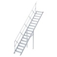 Euroline 510 Treppe 45° 800mm Stufenbreite 17 Stufen Alu gerieft