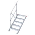 Euroline 510 Treppe 45° 1000mm Stufenbreite 5 Stufen Alu gerieft