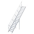 Euroline 510 Treppe 45° 1000mm Stufenbreite 18 Stufen Alu gerieft