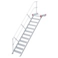 Euroline 511 Podesttreppe 45° 600mm Stufenbreite 12 Stufen Alu gerieft