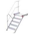 Euroline 511 Podesttreppe 45° 800mm Stufenbreite 5 Stufen Alu gerieft
