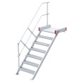 Euroline 511 Podesttreppe 45° 800mm Stufenbreite 7 Stufen Alu gerieft