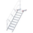 Euroline 511 Podesttreppe 45° 800mm Stufenbreite 9 Stufen Alu gerieft