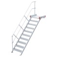 Euroline 511 Podesttreppe 45° 800mm Stufenbreite 10 Stufen Alu gerieft