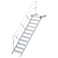 Euroline 511 Podesttreppe 45° 800mm Stufenbreite 11 Stufen Alu gerieft