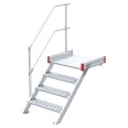 Euroline 511 Podesttreppe 45° 1000mm Stufenbreite 4 Stufen Alu gerieft