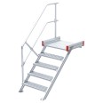 Euroline 511 Podesttreppe 45° 1000mm Stufenbreite 5 Stufen Alu gerieft