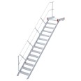 Euroline 511 Podesttreppe 45° 1000mm Stufenbreite 14 Stufen Alu gerieft