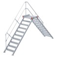 Euroline 512 Überstieg 45° 600mm Stufenbreite 2x10 Stufen Alu gerieft Euroline 512 Überstieg 45° 600mm Stufenbreite 2x10 Stufen Alu gerieft-small