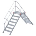Euroline 512 Überstieg 45° 1000mm Stufenbreite 2x7 Stufen Alu gerieft