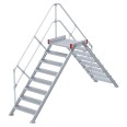 Euroline 512 Überstieg 45° 1000mm Stufenbreite 2x8 Stufen Alu gerieft