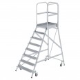 MUNK Podestleiter fahrbar Aluminium geriffelt 8 Stufen