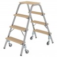 MUNK Stahl-Holz-Tritt mit Brems-Lenkrollen 4 Stufen MUNK Stahl-Holz-Tritt mit Brems-Lenkrollen 4 Stufen-small