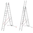 Hailo Sprossenschiebeleiter Pro mit innovativen 3 Dreh-Stufen mit großer Standfläche-small