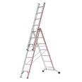 Hymer Stufenmehrzweckleiter mit Wandlaufrollen 3x7 Sprossen/Stufen