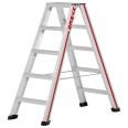 Hymer Stufenstehleiter mit vernieteten Leiterschuhen 2x5 Stufen