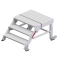 Hymer Treppenpodest mit großflächigerPlattform und 2 Rollen 800mm Stufenbreite 3 Stufen