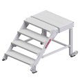 Hymer Treppenpodest mit großflächiger Plattform und 2 Rollen 0,8m Stufenbreite 4 Stufen