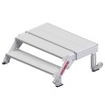 Hymer Treppenpodest mit großflächiger Plattform und 2 Rollen 1m Stufenbreite 2 Stufen