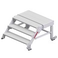Hymer Treppenpodest mit großflächiger Plattform und 2 Rollen 1m Stufenbreite 3 Stufen