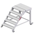 Hymer Treppenpodest mit großflächiger Plattform und 2 Rollen 1m Stufenbreite 5 Stufen