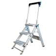 Iller Sicherheitstreppe Stufentritt klappbar mit 3 stabilen Aluminium Stufen mit Bügel
