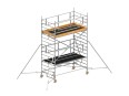 Layher Rollgerüst Uni Breit P2 Safety Plus mit Doppelgeländer und ausziehbaren Gerüststützen 5,20m AH