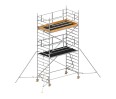 Layher Rollgerüst Uni Breit P2 Safety Plus mit Doppelgeländer und ausziehbaren Gerüststützen 6,20m AH
