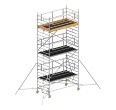 Layher Rollgerüst Uni Breit P2 Safety Plus mit Doppelgeländer und ausziehbaren Gerüststützen 7,20m AH