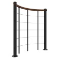 Minka Brüstungsgeländer mit Untergurten und Holz-Handlauf rund Walnuss Schwarz 120cm Minka Brüstungsgeländer mit Untergurten und Holz-Handlauf rund Walnuss Schwarz 120cm-small
