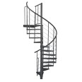 Minka Außenspindeltreppe Spino Zink Color 38 - 305,5cm Geschosshöhe Anthrazit 120cm Durchmesser