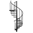 Minka Außenspindeltreppe Spino Zink Color 38 - 305,5cm Geschosshöhe Schwarz 120cm Durchmesser