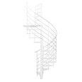Minka Außenspindeltreppe Spino Zink Color 38 - 305,5cm Geschosshöhe Weiß 120cm Durchmesser