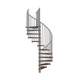 Minka Spindeltreppe Spiral Smart 38 - 305,5cm Geschosshöhe Walnuss Grau 120cm Durchmesser Minka Spindeltreppe Spiral Smart 38 - 305,5cm Geschosshöhe Walnuss Grau 120cm Durchmesser-small