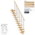 Dolle Mittelholmtreppe Berlin 64cm breit für Geschosshöhen 203-315cm inkl. einseitigem Designgeländer Dolle Mittelholmtreppe Berlin 64cm breit für Geschosshöhen 203-315cm inkl. einseitigem Designgeländer-small